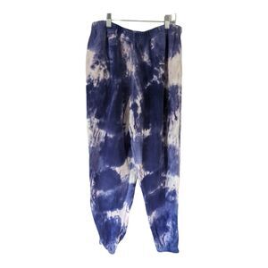 Spiritual Gangster Size Medium Tie Dye Sweatpants Purple White Elastic Waist